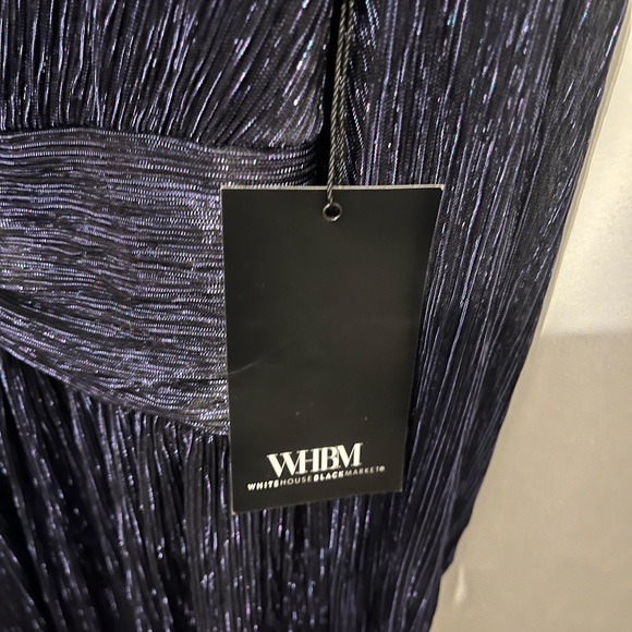 White House Black Market Blue Ruched Wrap Dress - Picture 4 of 11